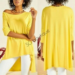 🆕⭐ Chelsea Bright yellow high-low tunic top